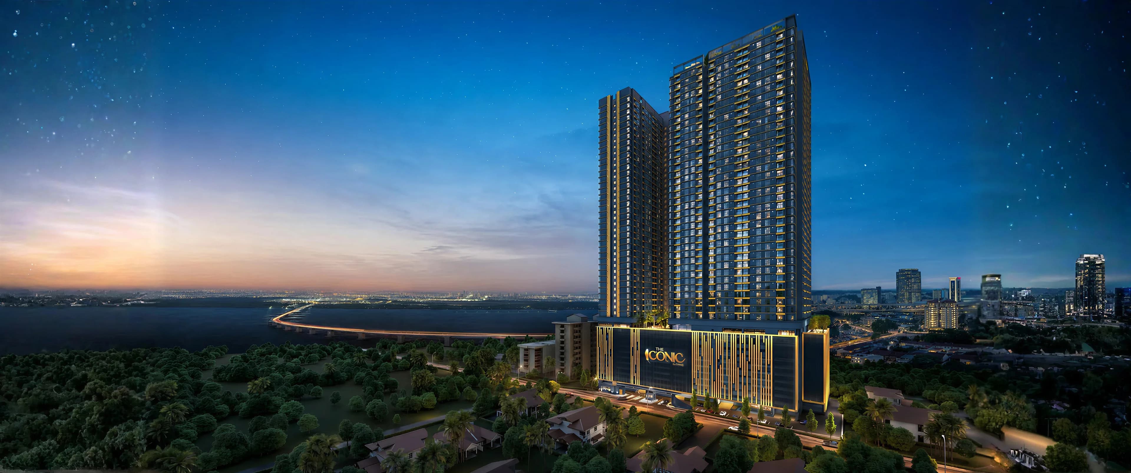 The Iconic by PGB twin towers, artist impression, Stulang Darat near Johor Bahru CIQ