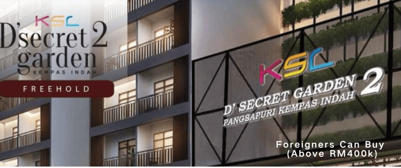 KSL D'Secret Garden 2 freehold serviced apartment building exterior and signage, Kempas Indah Johor Bahru