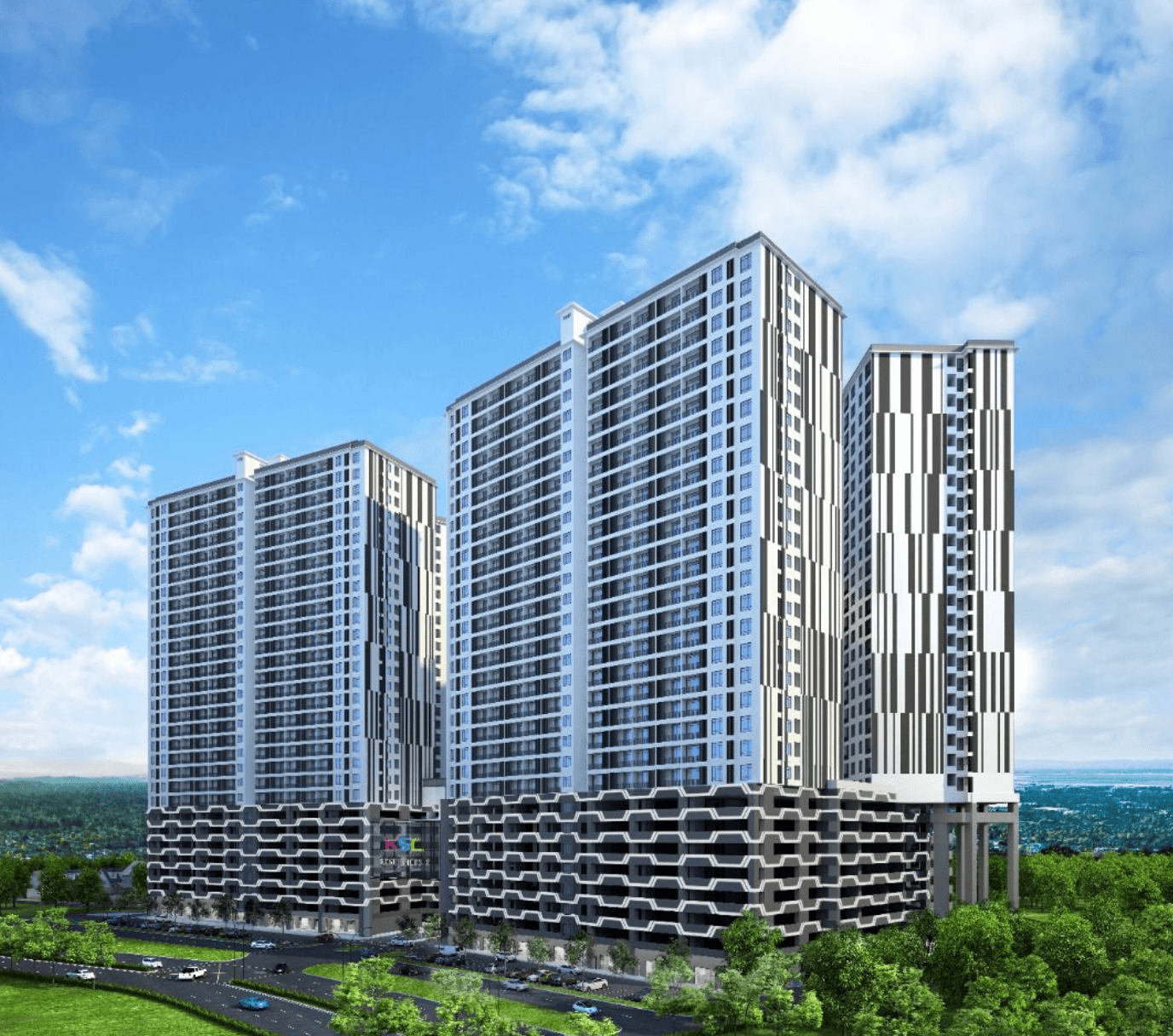 KSL Residences 2 building facade rendering, Taman Daya Austin Johor Bahru