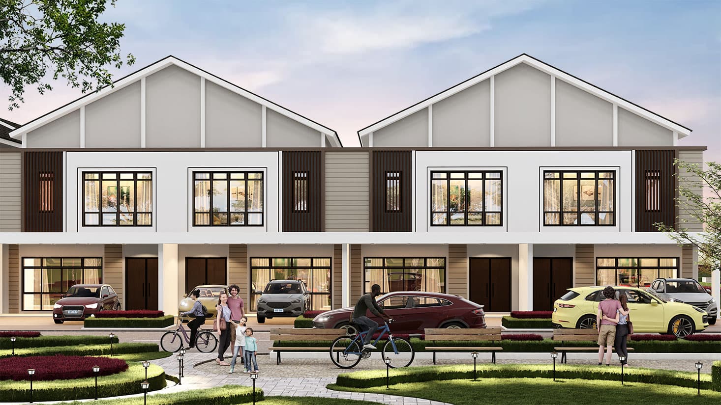 Ascent Park two-storey terrace house daytime facade rendering, Iskandar Puteri Johor Bahru