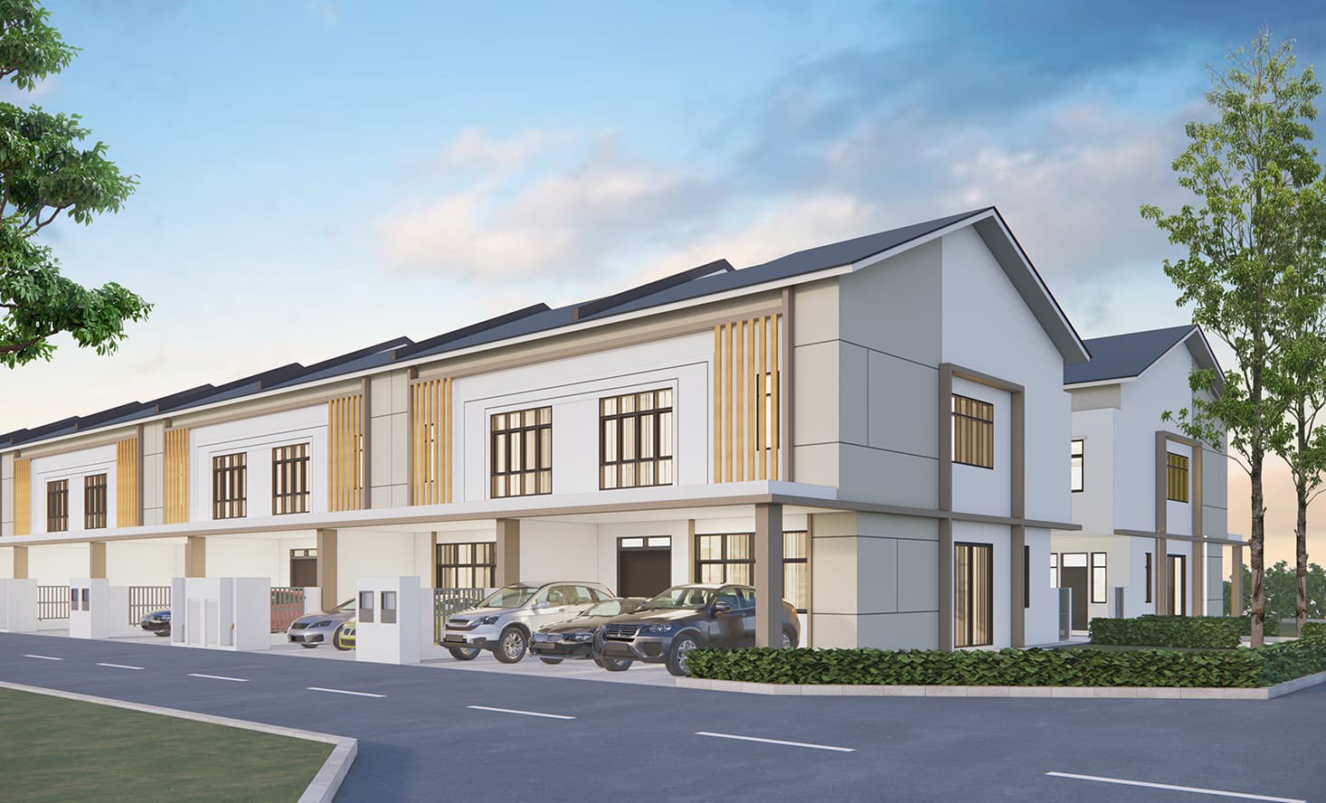 Ascent Park two-storey terrace house street-view rendering, Iskandar Puteri Johor Bahru
