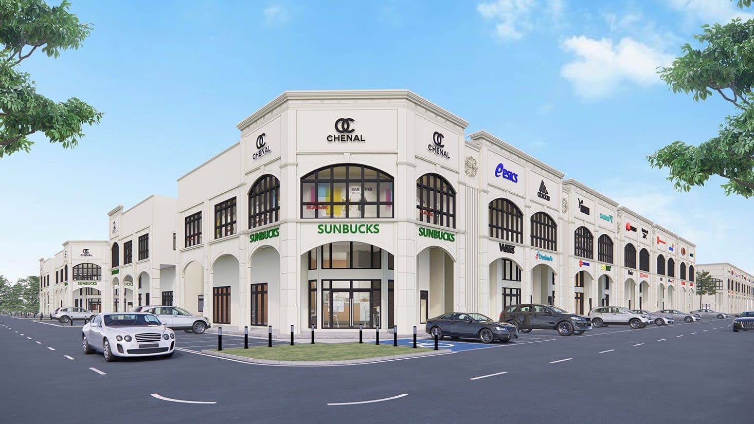Ascent HUB II Business Park commercial shopfront exterior rendering, Iskandar Puteri Johor Bahru