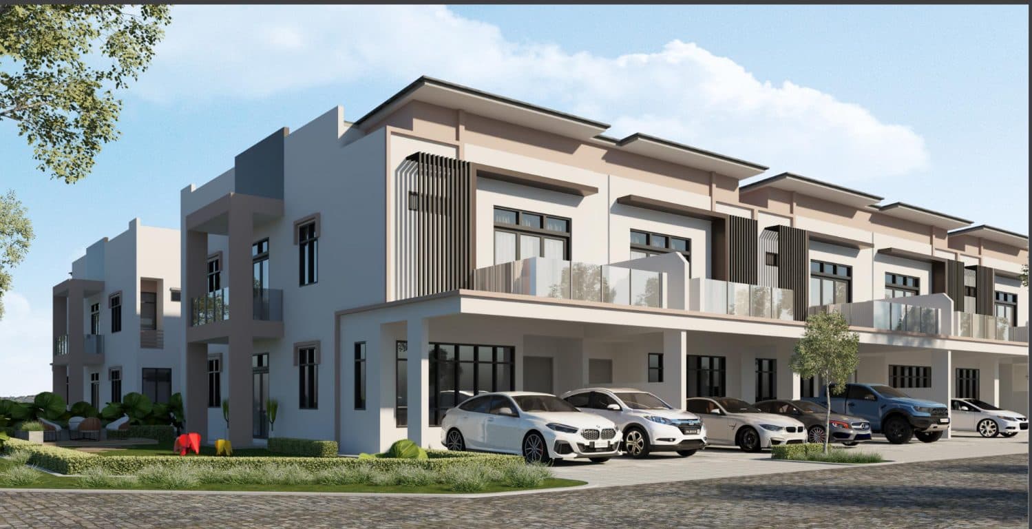 Pulai Bestari P4 Terrace Home exterior facade, Taman Universiti Johor Bahru