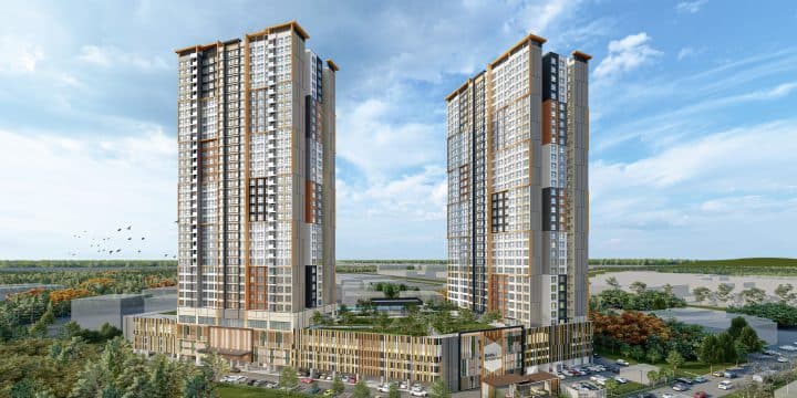 Daya 1 Residences twin tower exterior rendering, Taman Daya Johor Bahru