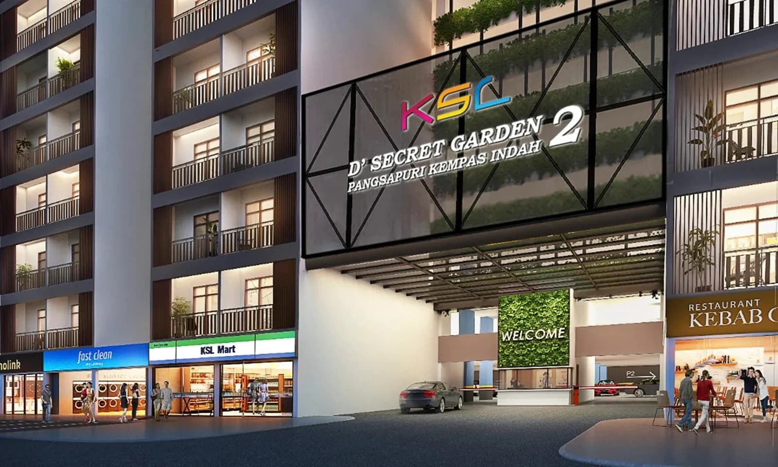 KSL D'Secret Garden 2 freehold apartment facade and entrance, Kempas Indah Johor Bahru
