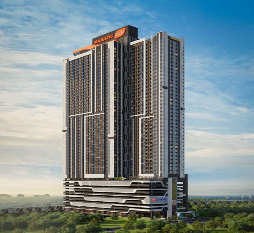 Majestic Gen Gensphere serviced apartment exterior facade rendering, Johor Bahru CIQ
