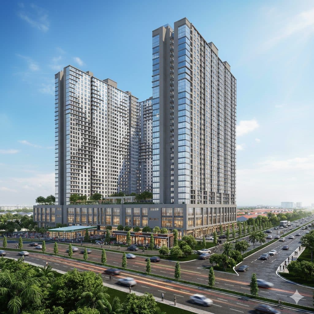 Puteri Residences high-rise serviced apartment exterior rendering, Ulu Tiram Johor Bahru by KSL Holdings