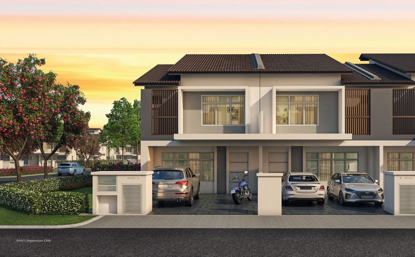 Rosewood at Taman Amla double-storey terrace house facade, Skudai Johor Bahru
