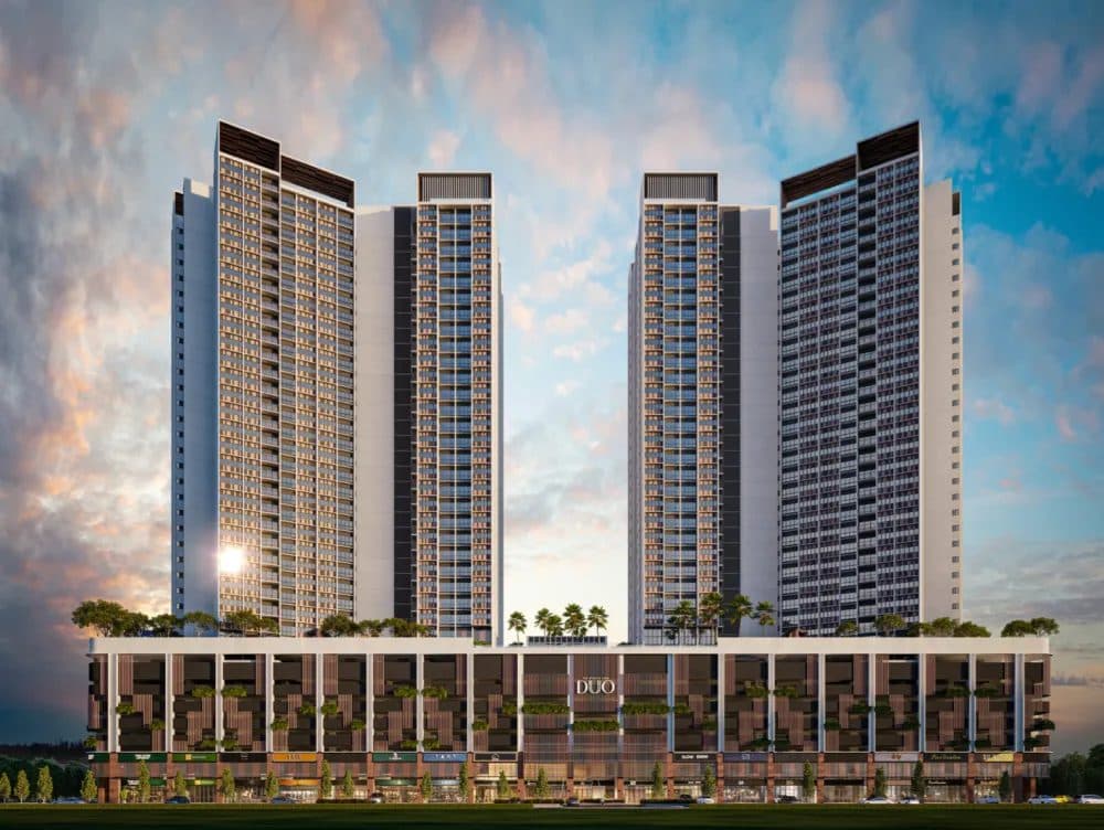 Strait Views DUO dual tower facade rendering, Permas Jaya Johor Bahru