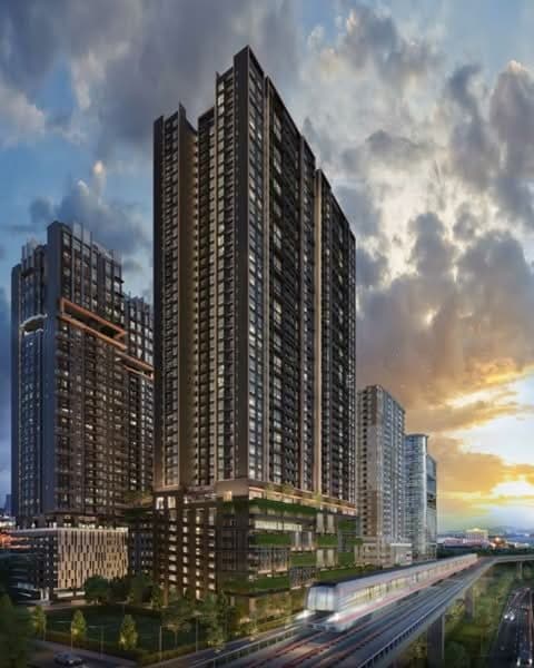 Summer Suites serviced apartment tower exterior at dusk, Johor Bahru CIQ