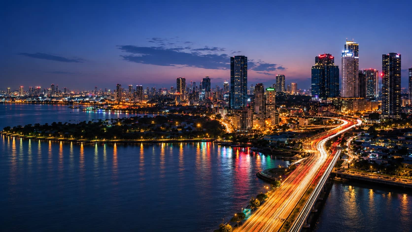 Johor Bahru skyline at night — new launch properties